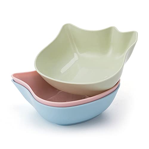 3Pcs Shallow for Bowl Fatigue Pet Food Bowls Wide Non Slip Dish for Kitten Puppy Short Legged Cats