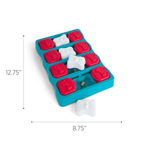 Outward Hound by Nina Ottosson Dog Brick – Interactive Treat Puzzle Enrichment Toy, Level 2 Intermediate - color: Dog Brick (Red, White, Blue)