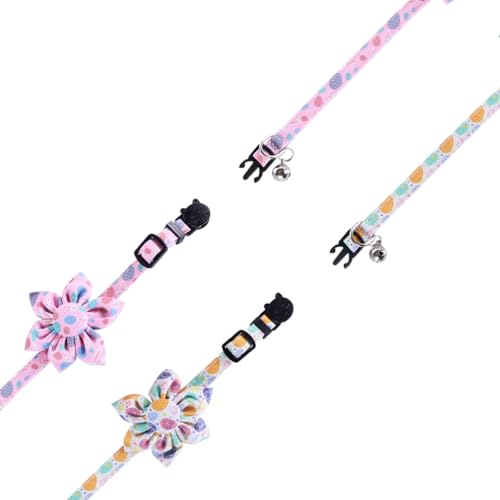 Easter Cat Collar Breakaway with Sunflower and Bell for Kitty Adjustable Safety Easter Egg Bunny - color: Easter-sunflower-2