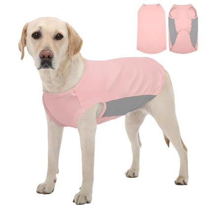 Kuoser Cooling Dog Shirt, Sun Protection Puppy T-Shirts Breathable Pet Summer Vest, Quick Dry Dog Summer Clothes for Large Dogs Boy Girl Pink XXXL - color: Pink, size: XXXL