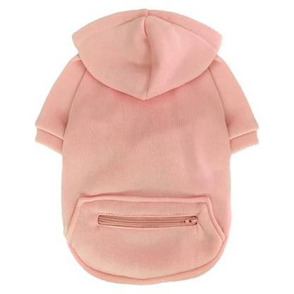 Jecikelon Pet Dog Cold Weather Coat with Pocket Winter Dog Hoodie Warm Puppy Clothes for Small Dogs Chihuahua Clothing (Pink, Small) - color: Pink, size: Small