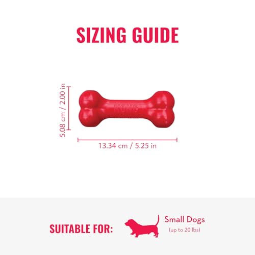 KONG Goodie Bone & Flyer - Dog Toys to Enrich Playtime - Dog Bone & Soft Throwing Disc Support Mental Engagement - Rubber Bone for Treats - Rubber Flying Disc with Dynamic Rebound - for Small Dogs - size: Small