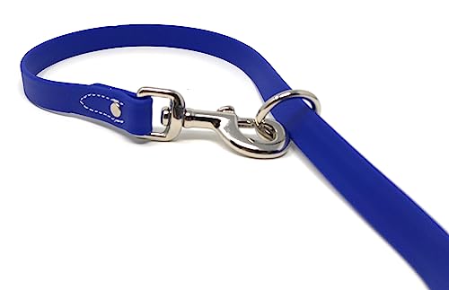 Regal Dog Products Waterproof Leash – 5 ft. Blue Dog Leash with Easy to Use Collar Hook, Lightweight, and Proof Training Pet Lead with Vinyl-Coated Webbing for Small, Medium, Large, or XL Dogs - color: Blue