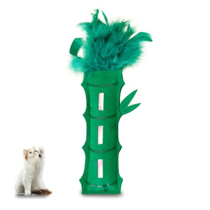 Andiker Catnip Toy for Cats, Cute Bamboo Shapes with Soft PP Cotton Bite-Resistant Cat Chew Toy with Catnip and Crinkle Paper Entertaining Interactive Cat Toy for Indoor Cats and Kitten (Bamboo) - style: Bamboo