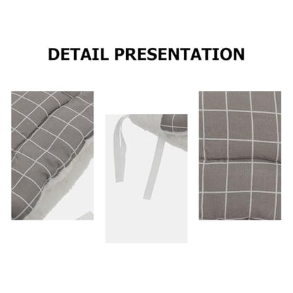 SEWACC Winter Thickened Plush Two-Sided Cat Mat 50x35cm Warm Soft Pet Cushion for Cat Cage Indoor Use Washable Gray Plaid Pet Pad