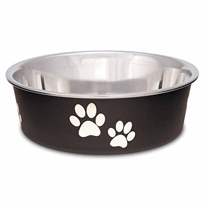 Loving Pets Bella Dog Bowls- Stainless Steel Dog & Cat Bowls - Spill Proof Dog Food Bowl, Cat Bowl, Puppy Essentials & Pet Supplies Great for Home & Travel (Small 10-20 lbs, Espresso) - color: Espresso, size: Small (10-20lbs)