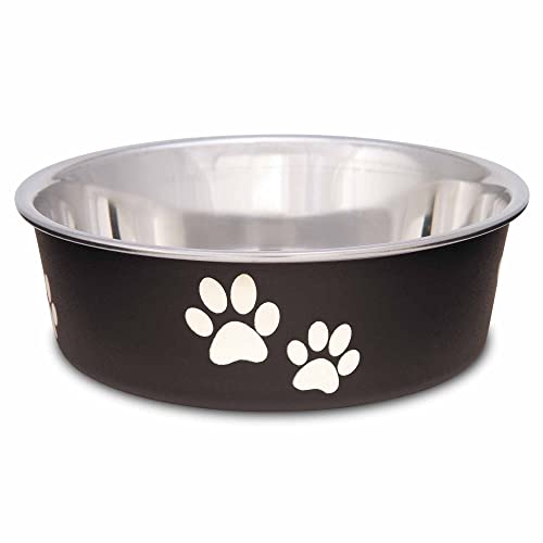 Loving Pets Bella Dog Bowls- Stainless Steel Dog & Cat Bowls - Spill Proof Dog Food Bowl, Cat Bowl, Puppy Essentials & Pet Supplies Great for Home & Travel (Small 10-20 lbs, Espresso) - color: Espresso, size: Small (10-20lbs)