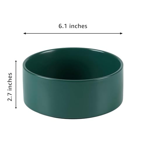 YINGFAN Dog Bowls Heavy Duty Ceramic Dog Bowls Non-Slip Ceramic Basic Bowl for Dogs (28 oz) - color: Green