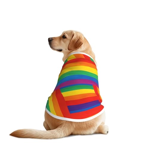 SWEET TANG Dog Lightweight T-Shirt Rainbow LGBT Pride Flag Stripes, Cool Breathable Stretchy Medium Large Dog Shirts, Soft Pet Shirts for Puppy Kitty Cats, X-Large - color: Pattern (192), size: X-Large