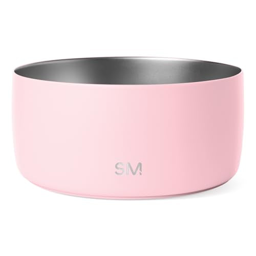 Simple Modern Stainless Steel Pet Water Bowl for Dogs & Cats | Reusable Insulated Stainless Steel Food Bowls for Dog Cat | No Tip No Slip BPA Free | Bentley Collection | Large (64oz) | Blush - color: -Blush, size: 8 Cups