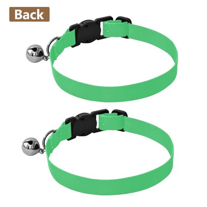 Cats Collar 2 Pack Collar for Cats Adjustable 10.6 to 17.1 Inches - color: Turquoise Green