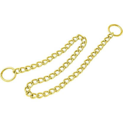 Gold Dog Choke Collars,2-Pack Metal Slip Link Martingale Collar Training Heavy Duty Dog Choker Collar Boys Girls Puppy Collars for XXS XS Small Medium Large Big Breed,XS - color: 2 Pack Gold, size: XS(Neck Max 12inch)D2.0mm