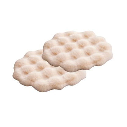 SHENGOCASE 2-Pack 20" Beige Round Faux Rabbit Fur Pet Cat Dog Bed Cushion Pad Mat, Cat Tree Tower Replacement Cushion Pad for Carrier House Cage Crate Kennel Furniture - color: Beige, size: 20"