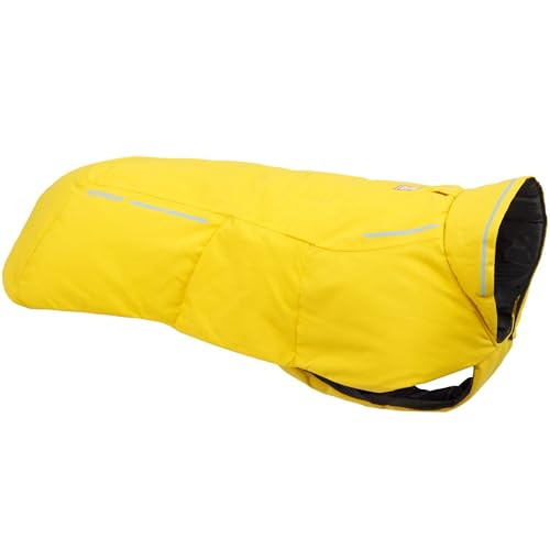 Ruffwear, Vert Dog Winter Jacket, Insulated Waterproof Dog Coat with Harness Leash Portal, Breathable Design with Leg Loops, Windproof Extended Coverage, Reflective Trim, Mineral Yellow, X-Small - color: Mineral Yellow, size: X-Small