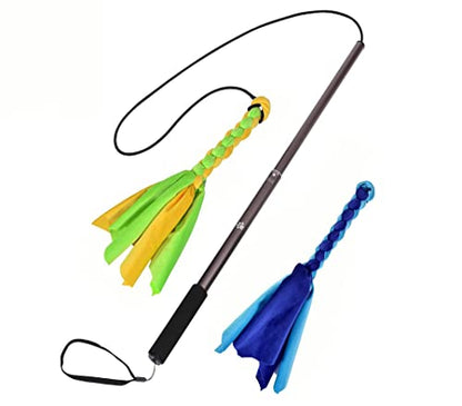 Flirt Pole for Dogs,Interactive Dog Toys for Chase and Tug of War,Durable Teaser Wand with Pet Fleece Rope Tether Lure Toy to Outdoor Exercise for Small Medium Large Dogs