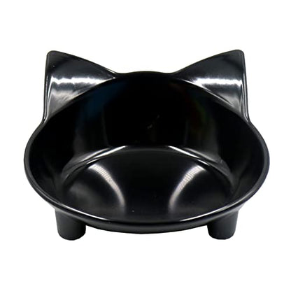 Cat Bowls, Anti-Slip Multi-Purpose Cat Food Bowl Pet Water Bowl Cat Feeding Bowl for Cats and Small Dogs (Black) - color: Black