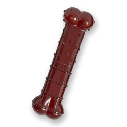 Nylabone Textured Bone Power Chew Toy for Dogs, Durable & Tough Dog Toys for Aggressive Chewers, Basted Blast Bacon & Steak Flavor, Medium Dogs - Up to 35 lbs, 1 Count - size: Medium