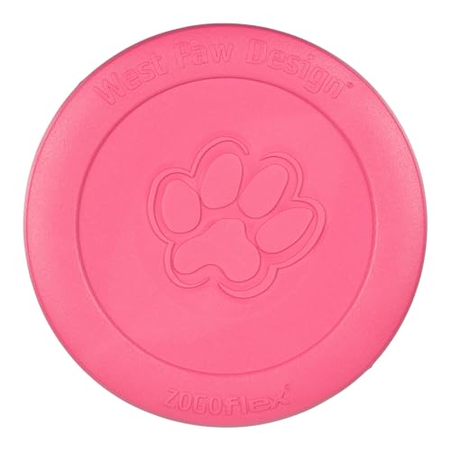 WEST PAW Zogoflex Zisc Dog Flying Disc, High Flying Aerodynamic Disc for Dogs Puppy – Lightweight, Floatable Disc for Fetch, Tug of War, Catch, Play – Doubles as Food/Water Bowl, Small 6.5", Geranium - color: Geranium, size: Small