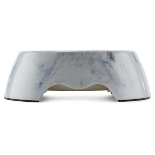 Marble Print Melamine Dog and Cat Food and Water Bowl, Non Skid Base, Anti-Slip Pet Feeder Bowls (5.4 Ounce, 13.5 Ounce,27 Ounce) - size: Medium 13.5 Ounce