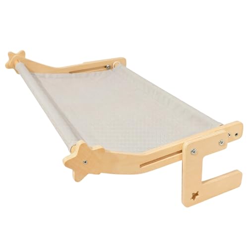 ordinarYone Sturdy Wooden Pet Window Perch With Removable Cushion Adjustable For Different Openings And Beds