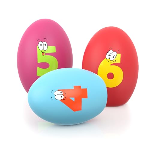 Squeaky Dog Toys for Small Dogs, 3 Pack Soft Puppy Chew Toy Set, Funny Numbers Squeaky Dog Balls, Interactive Fetch Playing Egg Balls for Puppy Small Breeds, 1.7"*2.4" - style: 3 Pack-B