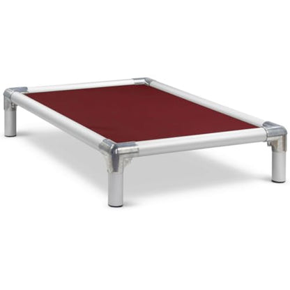 Kuranda Chewproof Elevated Dog Bed - Silver Aluminum - 25" x 18" - Heavy Duty Vinyl - Burgundy - color: Burgundy, size: Toy