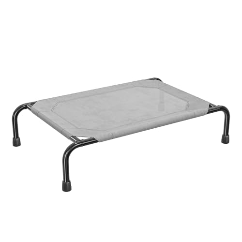 Simple Trending Raised Dog Bed for Small Dogs, Waterproof Elevated Dog Cot, Outdoor Cooling Pet Bed, 36.5" x 22.5", Grey - color: Grey, size: 36.5"L x 22.5"W x 8.25"Th