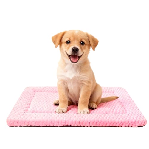 Dog Bed Mat,Reversible & Ultra Soft Kennel Pad-Machine Washable Pet Bed for Dogs & Cats-All-Weather Crate Liner for Crates,Carriers & Travel (Pink, 24" L x 18" W x 1.5" Th) - color: Pink, size: 24.0"L x 18.0"W x 1.5"Th