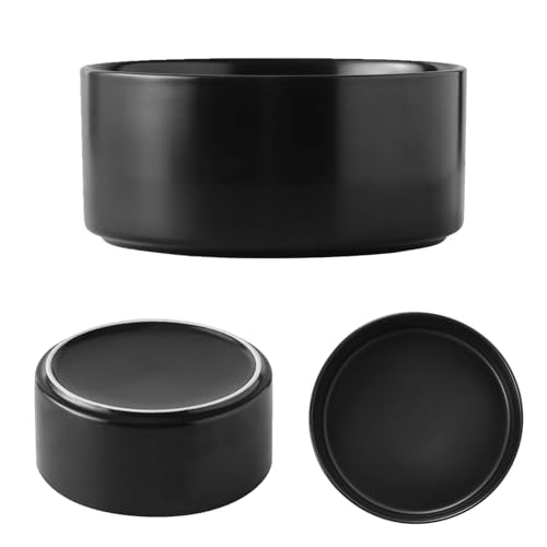 YINGFAN Dog Bowls Heavy Duty Ceramic Dog Bowls Non-Slip Ceramic Basic Bowl for Dogs (28 oz) - color: Black
