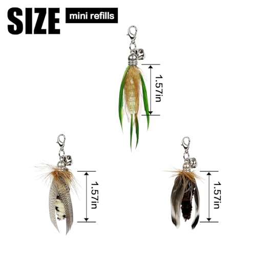 TTcat Cat Feather Toys, 3 Pcs Mini Insects Refills, Cat Toys Replacement Feathers for Cat Kitten Wand. - color: 3Pcs (Mini Insects)
