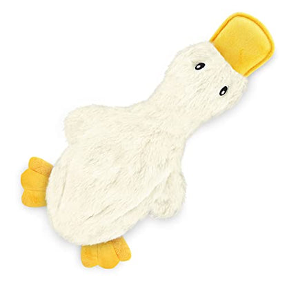 Best Pet Supplies Interactive Squeaky Dog Chew Toy, Ideal Dog Toys for Chewers, Small, Medium & Large Dogs, and Fetch Lovers - Crinkle Duck (White), Large - color: Crinkle Duck (White), size: Large