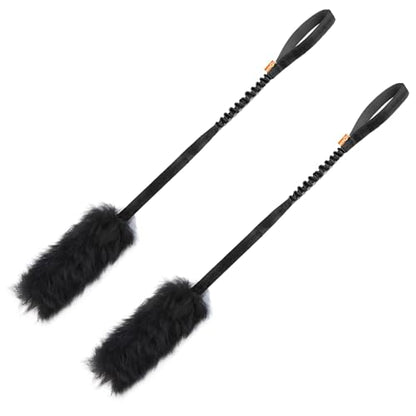 Dog Rope,Dog Bungee Chaser 100% Sheepskin,Sheep Smell Tug for All Breeds(Black, Long Without Ball 2Pack) - color: Black, size: Long Without Ball 2Pack