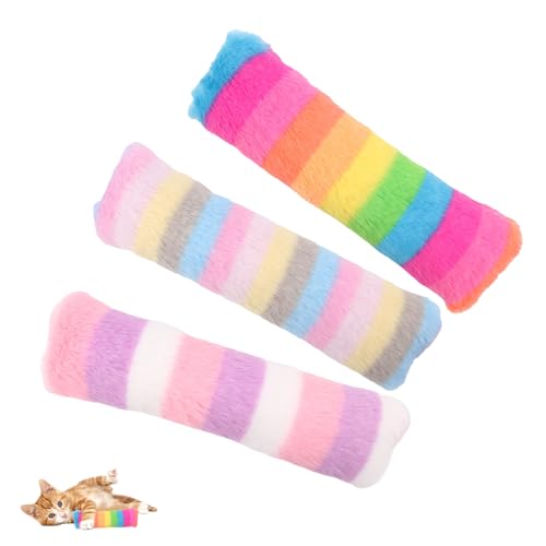 3 Pack Cat Pillows Toys, Soft Catnip Toy, Cat Chew Toy Exercise Kicker for Indoor Cats Kittens Kitty (Multicolor) - color: Multicolor
