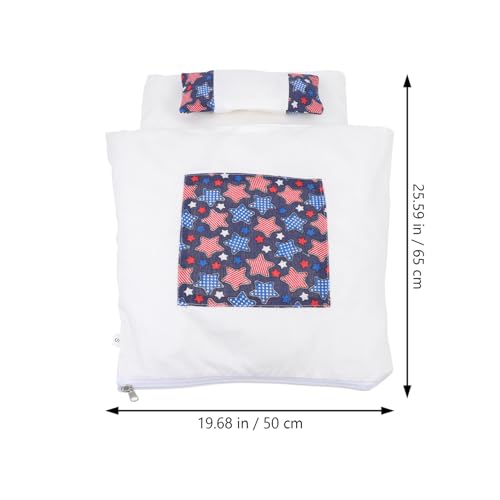 Yardwe Cozy Enclosed Cat House with Detachable Washable Cushion Navy Star Pattern L Size Indoor Nest for Kittens