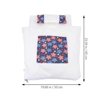 Yardwe Cozy Enclosed Cat House with Detachable Washable Cushion Navy Star Pattern L Size Indoor Nest for Kittens
