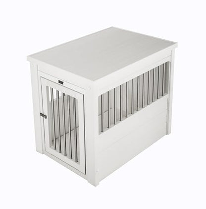 New Age Pet ecoFLEX Pet Crate/End Table, Medium, Antique White, Model:EHHC404M - color: Antique White, size: 29.5"L x 21.1"W x 25.2"H