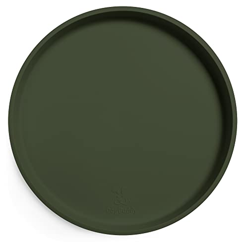 DogBuddy Dog Food Mat - Waterproof Dog Bowl Mat, Silicone Pet Mat for Food and Water Bowls, Nonslip Pet Feeding Mat with Edges, Dogs Food Mats for Floors, Puppy Supplies (XS, Khaki Green) - color: Khaki Green, size: 10 Inch (Pack of 1)