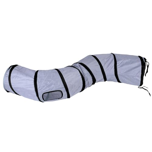 iCAGY Cat Tunnel for Indoor Cats, Rabbit Tunnel Toys, Pet Toys Play Tunnels for Cats Kittens Rabbits Puppies Crinkle Pop Up Dark Grey 47" Shape S - color: Dark Grey