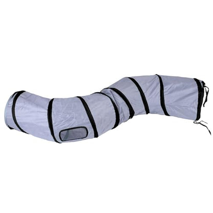 iCAGY Cat Tunnel for Indoor Cats, Rabbit Tunnel Toys, Pet Toys Play Tunnels for Cats Kittens Rabbits Puppies Crinkle Pop Up Dark Grey 47" Shape S - color: Dark Grey
