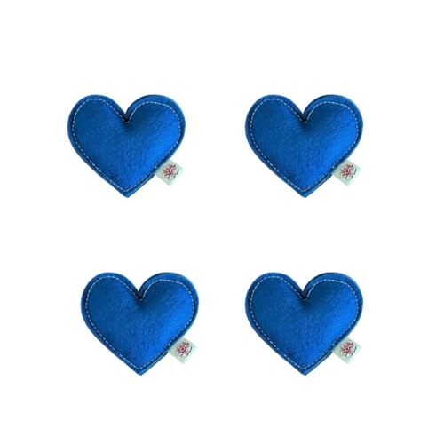 Catnip Toy – Heart Shape, Organic Catnip, 100% Wool Felt, Grown & Made in The USA - Blue, 4 Pack - color: Blue, size: 4 pack