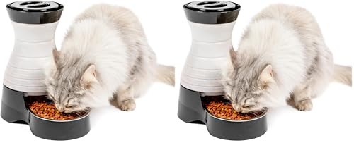 PetSafe Healthy Pet Food Station - Automatic Indoor Gravity Cat & Dog Feeder - Space-Saving Self Feeder - Easy to Clean - Small - Up to 2 lb Kibble Capacity (Pack of 2) - size: Small (Pack of 2)