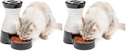 PetSafe Healthy Pet Food Station - Automatic Indoor Gravity Cat & Dog Feeder - Space-Saving Self Feeder - Easy to Clean - Small - Up to 2 lb Kibble Capacity (Pack of 2) - size: Small (Pack of 2)