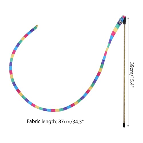 MiOYOOW Cat Wand Toy, 3PCS Rainbow Cat Teaser Stick with Bells Interactive Cats Toys for Indoor Cats Kittens Exercise Play
