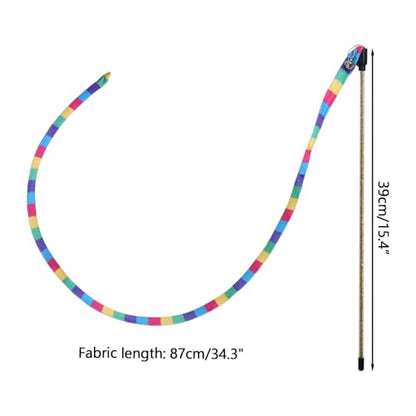 MiOYOOW Cat Wand Toy, 3PCS Rainbow Cat Teaser Stick with Bells Interactive Cats Toys for Indoor Cats Kittens Exercise Play