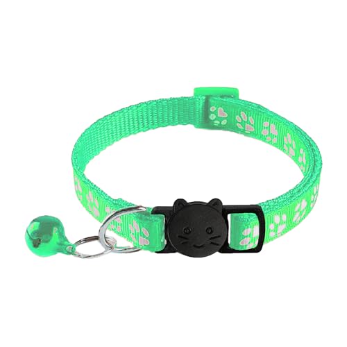 2 Pack Cat Collars - Reflective, Breakaway Design with Bells, Adjustable from 7.5 to 12.5 Inches, Ideal Kitten Collar for Both Girls & Boys (Light Green) - color: Light Green