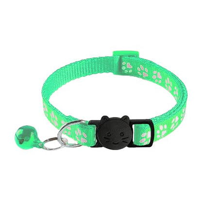 2 Pack Cat Collars - Reflective, Breakaway Design with Bells, Adjustable from 7.5 to 12.5 Inches, Ideal Kitten Collar for Both Girls & Boys (Light Green) - color: Light Green