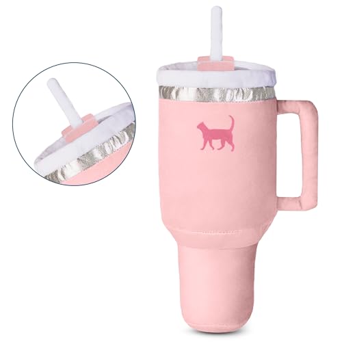 PUPROAR Kitty Cup Catnip Toy - Cute Cat Birthday Toy with Catnip & Crinkle, Funny Girly Kitten Gift (Pink Peach Dust) - color: Pink PeachDust