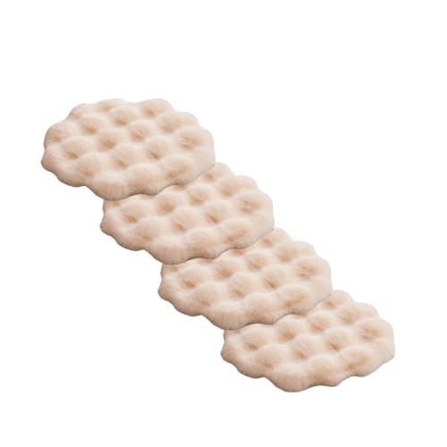 SHENGOCASE Round Faux Rabbit Fur Pet Bed Cushion, 16 inches, Cat Tree Tower Replacement Pad, 4-Pack (Beige) - color: Beige, size: 16"（4-pack）