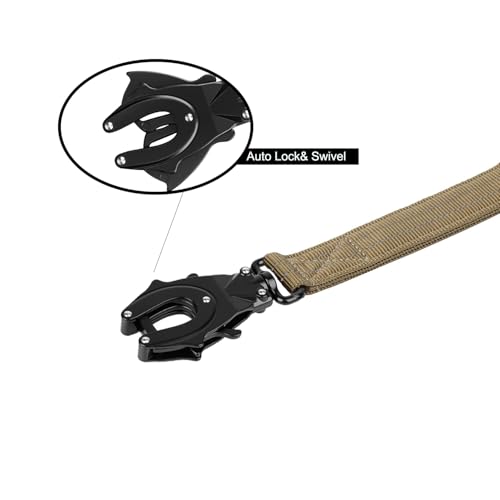ICEFANG Tactical Dog Leash,K9 Training Walking Bungee Lead with 2 Control Handle,Heavy Duty Quick Release Metal Clasp,Hands Free D-Ring for Medium Large Dogs (4ft,Reflective Brown) - color: Reflective Brown, size: 4 FT
