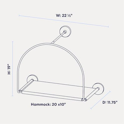 Cloud Nine Window Cat Hammock by Tuft & Paw, Designed for Strength with 3 Suction Cup 30 lb Weight Support, Beds for Indoor Cats